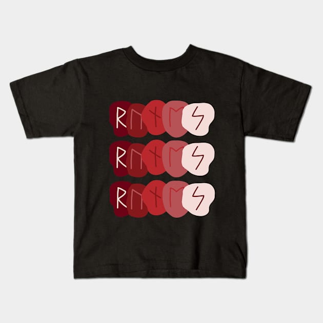 "RUNES" On Red Kids T-Shirt by El Onix